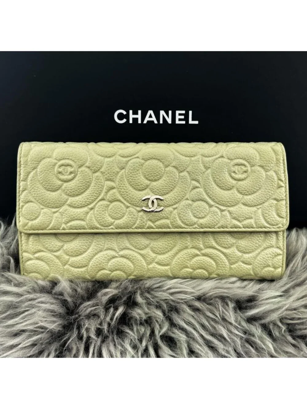Chanel Wallet Camellia Embossed Flap SG